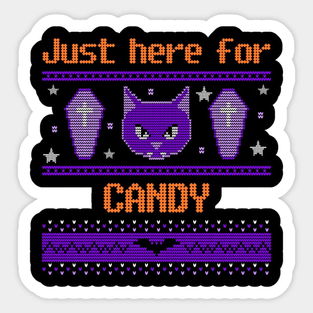 Black Cat Halloween Ugly Sweater Sticker by Discoverit